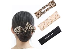 Androxeda 3pcs Deft Bun Hair Chignon Maker per Capelli French Twist Magic Elegante Panno Multicolore Accessori di Capelli Fascia per Capelli da Donna
