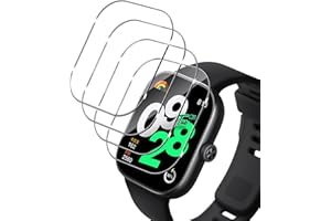 HidWee 4 Piezas Protector de Pantalla Compatible con Xiaomi Redmi Watch 4 Cristal Templado, 9H Dureza [Anti-Burbujas] [Anti-arañazo] HD Vidrio Templado para Xiaomi Redmi Watch 4 [Transparente]