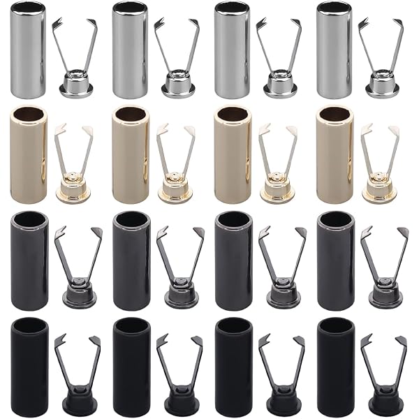 48 Set Fibbie Per Lacci Con Cappuccio A Botte – Terminali Per Corda In Lega Di Zinco – 4 Colori (Argento, Oro, Nero) Per Scarpe E Vestiti - 5