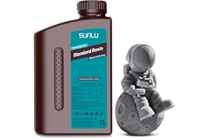 SUNLU 3D Drucker Standard Resin, Geringe Schrumpfung und Schnelle Aushärtung Resin, 365-405nm UV Resin für Die Meisten LCD/DLP/SLA Resin 3D Drucker, 1000G, Dunkelgrau