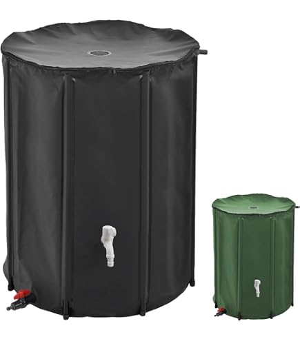 Récupérateur D'eau De Pluie Pliable 50L Avec Robinet - Réservoir Portable, étanche, Pour Jardin, Lavage Voiture, Extérieur - Facile à Ranger