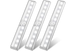 ‎OXYLED OxyLED Schranklicht mit Bewegungsmelder, Schrankbeleuchtung Batterie 3 Stück Auto Ein/Aus Mit Stick-On Magnetstreifen Schranklampe mit Bewegungsmelder für Treppe Küchen