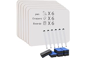 Hiziwimi 6 Pack Dry Erase Mini Whiteboards, 11.8X8.2 Inches Double-Sided Small A4 White Board for Classroom Students Teachers, Portable Mini Whiteboard for School, Office, Home