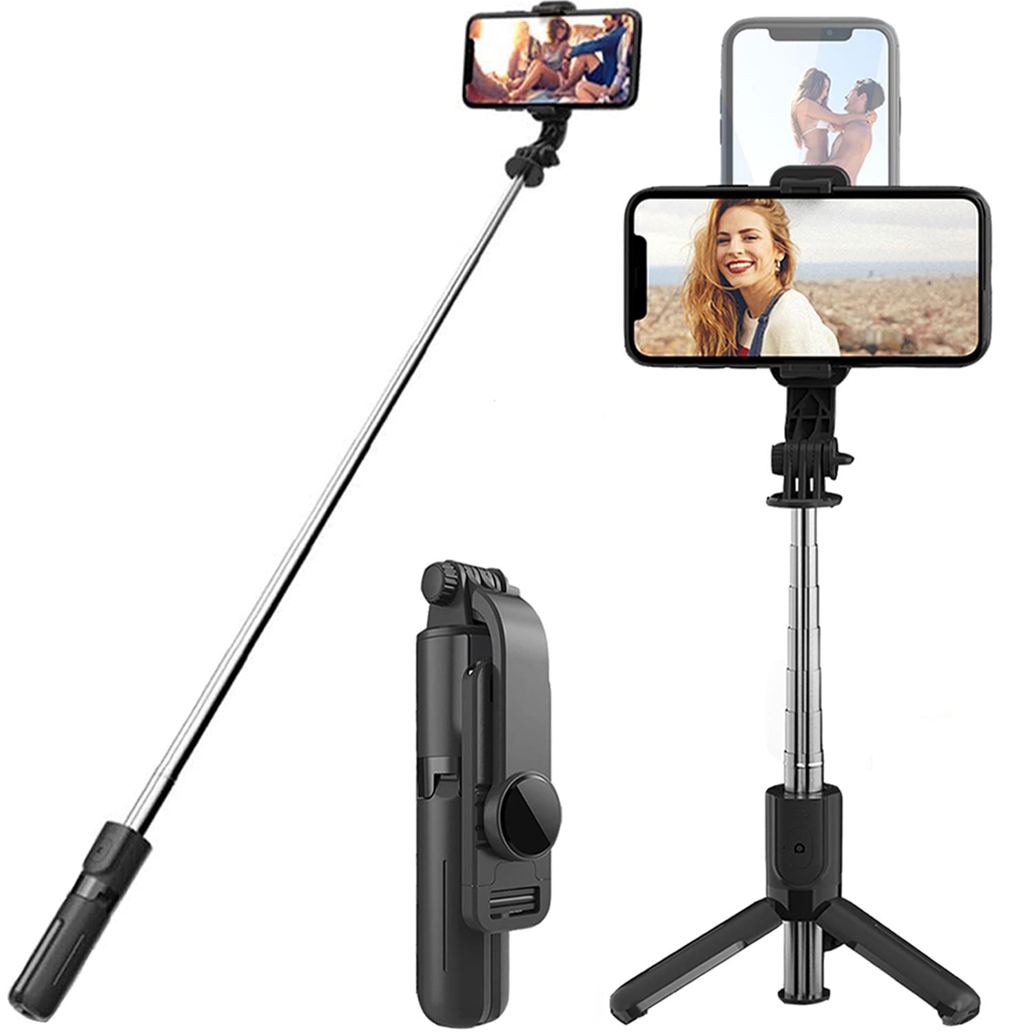 Mobilife Compact Selfie Stick Tripod Mini Portable Bluetooth Selfie Stick with Wireless Remote for Mobile Phone,Selfie Stick with Tripod Stand Pocket Selfie Stand for iPhone Samsung Realme Mi Vivo Gopro