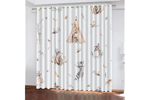 DICOIN Gardinen Kinderzimmer Mädchen Junge Motiv Waldtier Fuchs Vorhang Blickdicht Ösen 2Er Set-140X120Cm(Hxb)/140X60Cm*2 -Isolierung Vorhang Polyester Blickdicht,A19