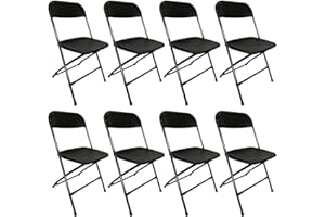 Durabull Samson Plastic Folding Chair -Pack of 8. Indoor & Outdoor Use. For Dining, Function, Party, Hospitality, School, Halls, Camping, Event etc. Space Saving. Fold up & Stackable Design