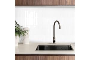 COMSTICKC Piastrelle Adesive Cucina Bagno - Mattonelle Adesive Bagno Bianco, 10 Pezzi Murali 3D Autoadesivo Cucina Decorativi con Addensato, Impermeabili e Facili da Pulire(30,5x30,5cm)