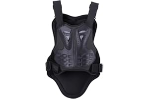SJAPEX Armure de Moto Dorsale Armure Moto Cross Gilet Veste Protection pare Pierre Equipement Plastron Corps Enfants Adultes Homme VTT Sport Noir Protecteur Dorsal de Poitrine Black,S