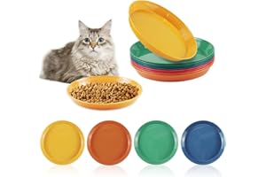 RUTBUE 8 Pcs Whisker Fatigue Free Cat Bowls - Shallow Cat Dishes for Food and Water, Suitable for Kittens and Short Legged Cats