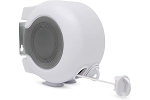 MAISON & WHITE Double 30m Retractable Washing Line Wall Mounted Heavy Duty Clothes Dryer Extendable Reel Airer 2 x 15m Lines Pukkr