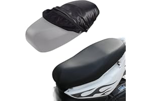 RUCUDIM Housse de Siège de Moto Housse Selle Moto en Cuir Imperméable, Cuir Protège Siège de Moto, Universelle Couvre Selle de Moto pour Scooter Adapté à La Plupart des Sièges de Moto Electriques