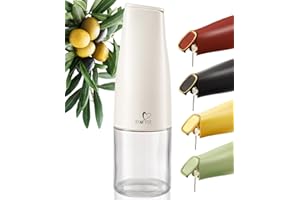 itsufirst® Olive Oil Dispenser Bottle 500ml (Pack Of 1), Auto Flip, Non Drip, Leak Proof, Glass Oil Bottles For Kitchen, Vinegar Drizzler for Cooking, oil Pourer, Pack Of 1, Pure (Off-White)