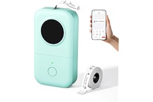 Phomemo D30 Etiquetadora Bluetooth, Mini Etiquetadora Adhesivas Portátil, Impresora Etiquetas Autoadhesivas para el Colegio, hogar, Tienda, Nombre, Compatible con iOS y Android -Verde