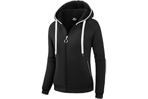 igeekwell Chaqueta Polar con Capucha para Mujer Chaqueta con Capucha para Mujer Sudadera con Capucha Chaqueta Deportiva con Cremallera para Mujer Chaqueta Polar de Invierno