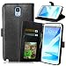 Produktbild Nancen Samsung Galaxy Note 3 / N9000 (5,7 Zoll) Lederhülle Neu Style Acht Farbe Weich PU Flip Case Ledertasche / Schutz Etui, Einfach Vintage Kollektion Karten Slot Foto Wallet Hülle Handy Tasche Zubehör