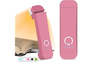 HIONXMGA Lampe de Lecture Rechargeable, Lampe pour Lire Dans le Lit, 3 Couleurs Chaudes et Gradation en, Compacte et Durable, Cadeau pour les Liseusurs Enfants,Rose