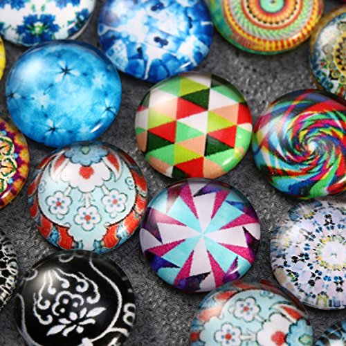 ULTNICE 200pcs Cabochons runde Mosaik Fliesen für Handwerk Glas Mosaik für Schmuck machen - 3
