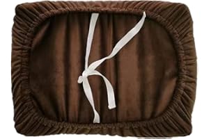 DG Catiee Bar Stool Cover Cushion Rectangle,Elastic Stool Seat Pad Cushion Stretch Slipcover for Home/Party/Dressing Table Stools Cover (1Pc-35x40cm,Brown)