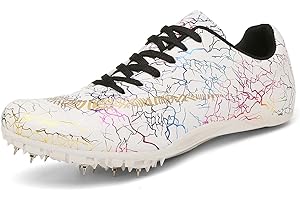SDEQA Chaussures D'athlétisme pour Hommes, Unisexes Spikes Athletics 8 Nails Chaussures pour Jeunes Pointes à Lacets et Sprint Garçons et Filles Hommes Femmes,Baskets à Pointes