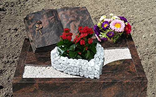 Herzgitter mit Kies 35.0cm x 35.0cm x 10.0cm Grabherz Grabschmuck Pflanzschale Herz Gitter Gabione Friedhof Pflanzherz Blumentopf Grablampe Grablaterne Grablicht Grabkerze - 2