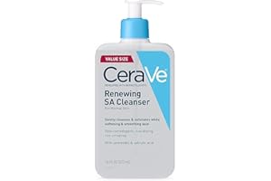 CeraVe SA Cleanser | Salicylic Acid Cleanser with Hyaluronic Acid, Niacynamid & Ceramidy | BHA Exfoliant for Face | Fragrance Free Non-Comedogenic | 16 uncje
