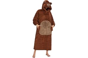 Xinlong Manta Sudadera Larga Oversize con Mangas y Capucha Panda Manta Portátil Sofá Unisex Animales para Hombre Mujer Talla única