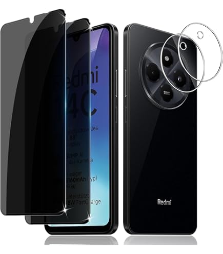X2 Verres Trempé Pour Xiaomi Redmi 14C / Redmi A5 / Redmi A4 - Film Noir Anti Espion Privé Vitre Protection Ecran - Téléphonie