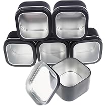 Goodma 7-teiliges Metalldosen-Set – Rechteckig Mit Deckel, 20,5x6x2 Cm, Schwarz, Zur Aufbewahrung