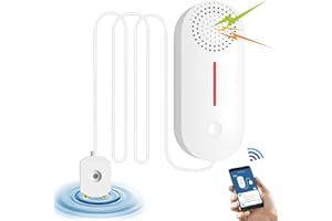 SOARFLY Rilevatore di acqua, WLAN, sensore d'acqua forte da 100 dB, sensore d'acqua con telecomando Smart Life, rilevatore d'acqua per cucine, cantine e bagni