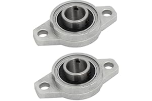 sourcing map Rodamiento Autoalineable FL004, 2pcs 20mm Cojinete de Brida de Aleación de Zinc, Rodamiento con Soporte, Cojinete de Bloqueo para Brida para Maquinaria de Transporte/Impresión 3D