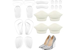 YERIA 18 Pezzi Cuscinetti per Piedi per Tacchi, Cuscinetti Metatarsali Donna, Cuscinetti per Scarpe, Cuscinetti per Piedi, Plantare Solette con Palla di Piede, Cuscinetti Tallone