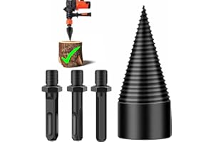 Ceeyoll Fendeuse de buches électrique,32mm Foret Conique Foret À Bois,Fendeuse de Bûches,Cône de vis de Fendeur de Bois Avec 3 Poignées de Forage fendeuse bois,pour Fendeuses de Bûches pour Coupe Bois