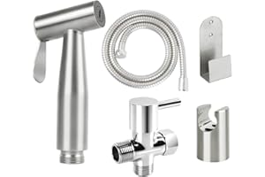 ILIKEPOW Bidet Sprayer for Toilet, Handheld Bidet Sprayer Stainless Steel, Spray Attachment with Hose for Feminine Wash, Cloth Diaper Pet Washer, Bathroom or Toilet Kit Shower Sprayer