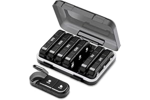‎ONTERATE ONTERATE Tygodniowy Organizer na Tabletki 3 Razy Dziennie, Duże Pudełko na Tabletki 7 Dni, Przenośne Etui na Tabletki Odporne na Wilgoć 21 Przegródek, Podróżny Pojemnik na Tabletki (Czarny)