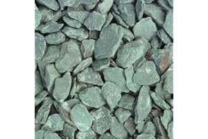 PEAK PAVING Green Slate Decorative Aggregates Slate Pebbles Chippings Garden Gravel 40 mm 20 Kg