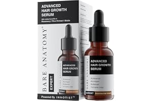 Bare Anatomy Advanced Hair Growth Serum | 3% Redensyl + 4% Anagain + 3% Baicapil + 1% Capilia Longa, Rosemary, Biotin & Rice Extract | Hair growth & Hair fall control serum for Women & Men | 30mL
