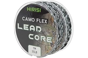 HIRISI TACKLE 35LB 7M Carp Fishing Tackle Leadcore 3 Color Braided Lead Line Pack of 2