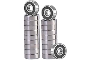 20 st 608-2RS kullager – bärande stål och dubbla gummitätade miniatyrdjupa spårkullager för skateboards, inline-skridskor, skotrar (8 mm x 22 mm x 7 mm)