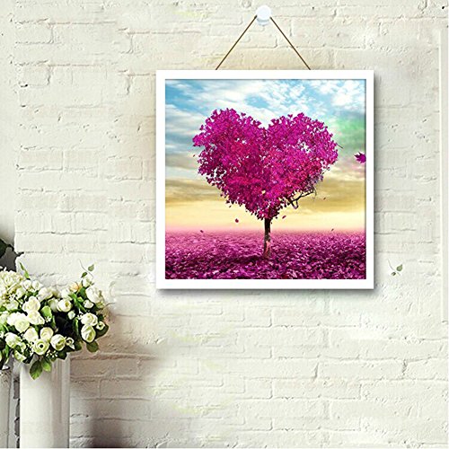 Moresave 35x35cm Herz Baum Stickerei 5D Diamant DIY Anstrich Kreuz Stich - 2