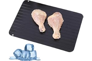 HELWEET Vassoio di Scongelamento, Piastra di Scongelamento, Piatto di Scongelamento, per Scongelare Pesce, Manzo, Maiale, Pollame, Pollo e Altri Alimenti Congelati, Adatto per la Cucina di Casa, 23 x 16.8cm