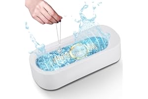 SONGERDUO 300ml Ultrasonic Cleaner,Ultrasonic Glasses Cleaner,Jewellery Sonic Cleaner,Sonic Jewellery Cleaner,Portable Professional Silver Cleaner for Ring,Earring,Necklace,Pandora Bracelets,Watch,Dentures