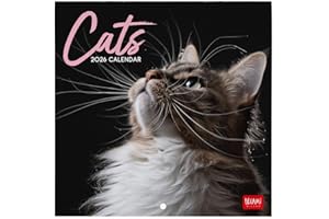 Legami - Calendario da Parete 2026, Cats, Calendario da Muro Piccolo, 12 Mesi e Planner Annuale, in 6 Lingue, Spazio per Note, Segni Zodiacali, Festività Internazionali, 18 x 18 cm