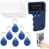 R-FID Reader Writer, 125Khz Portable Copier, Proximity Card R-FID Duplicator Cloner With Keychain 6 Pieces And Cards 6 Pieces