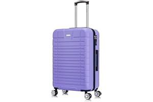 SKYLARK LUGGAGE 24" Medium Suitcase Check in Suitcase Super Lightweight 4 Wheel Dual Spinner ABS Hard Shell Luggage with Built in 3-Digit Combination Lock for 15 to 20kg 65 Litre