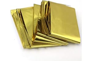 Greatangle-UK Couverture de Sauvetage Multifonction Survie en Plein air Couverture Portable d'urgence Couverture d'isolation d'urgence Or 210 * 130 CM