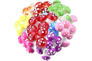 CAILIYA CAILI 100 unids Mini plástico Seta Miniatura casa jardín Hadas Micro paisajismo jardín decoración Planta en Maceta Plantas Bonsai Artesanía Artesanía,Muti-Color