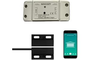 MHCOZY WiFi Abridor de Puerta de Garaje Inteligente,Control de la Aplicación Smart Life Tuya, Control por Voz, Compatible con Alexa y Google Home, No Requiere Hub