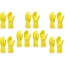 Cleanbear Latex-Free Dish Cleaning Gloves - Medium, 12 Inch, 3 Pairs (White, Green, Orange) - View #5