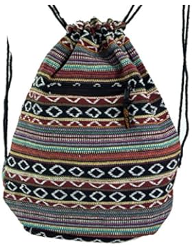 Guru-Shop Turnbeutel Rucksack Ethnorucksack, Herren/Damen, Mehrfarbig, Baumwolle, Size:One Size, 45x35 cm, Ausgefallene...