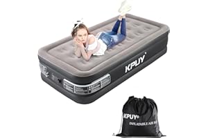 KPUY Inflatable Mattress Single, Air Bed with Built-in Pump, Self-Inflating/Deflating Mattress, Flocked Surface Air Mattress Double, Single Blow Up Bed for Camping or Home Use, 191x99x46cm